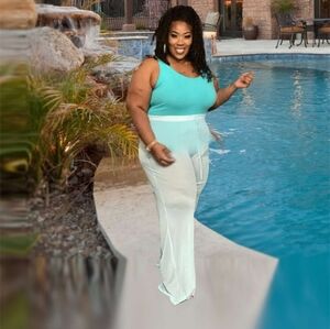 Elegant Aqua 2 Piece Outfit